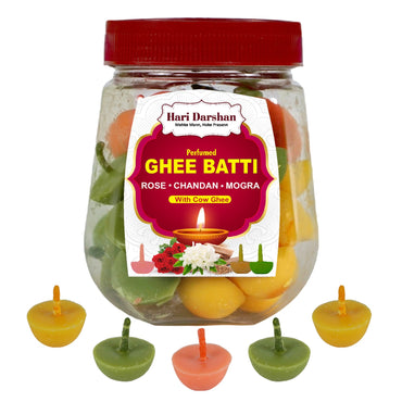Ghee Diya - Made With Cow Ghee - Ready-to-Use - 45 Minutes Burning Time - 60pc Large Diya