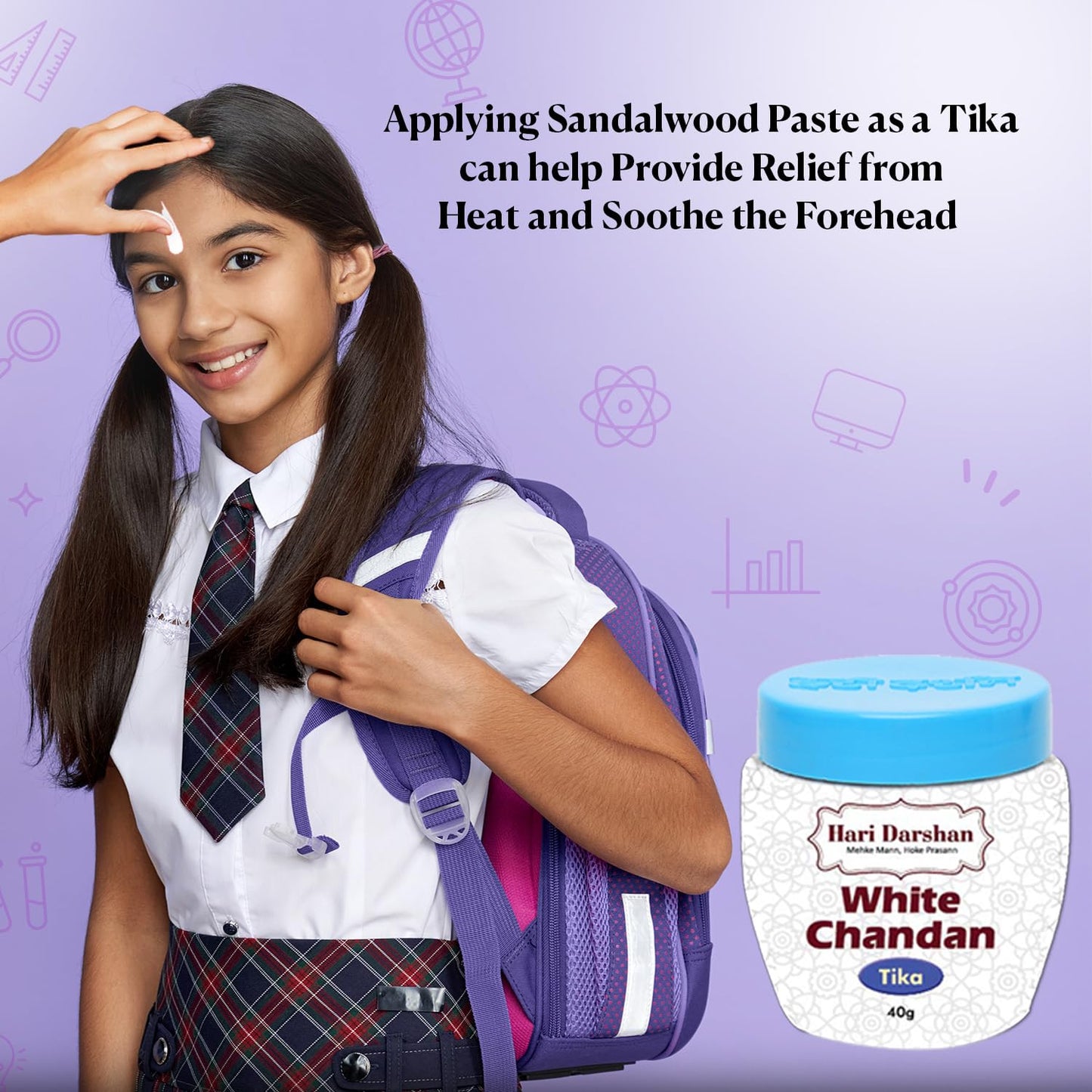 Safed Chandan Tika - Made with Pure white Sandalwood Powder, Saffron and other Natural herbs - 40g