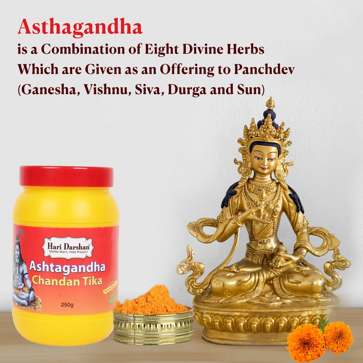 Ashtagandha Pure Chandan Tika Powder - Combination of 8 Divine Herbs - 250g Each