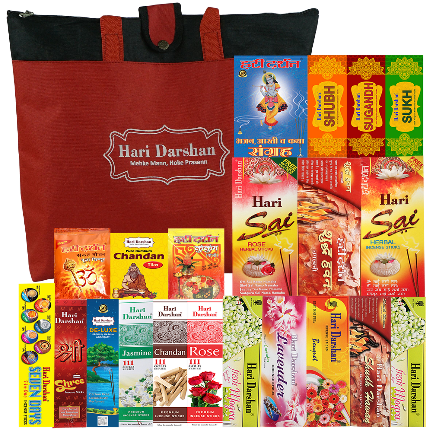 Premium Multi-Fragrance Agarbatti with Aarti Book and Free Bag