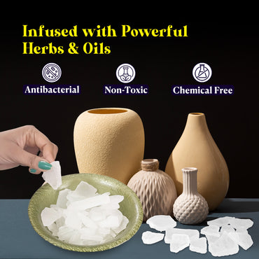 Pure Bhimseni Camphor - Pure Kapur Crystals - For Pooja, Meditation, Havan or Room Freshener - Jar - 250g