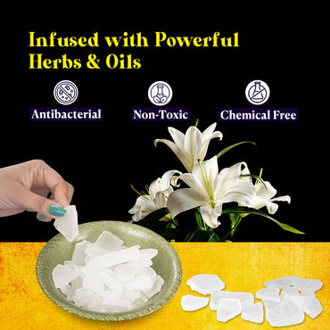 BHIMSENI CAMPHOR - Pure Kapur Crystals - For Pooja, Meditation, Havan or Room Freshener - Jar - 50g