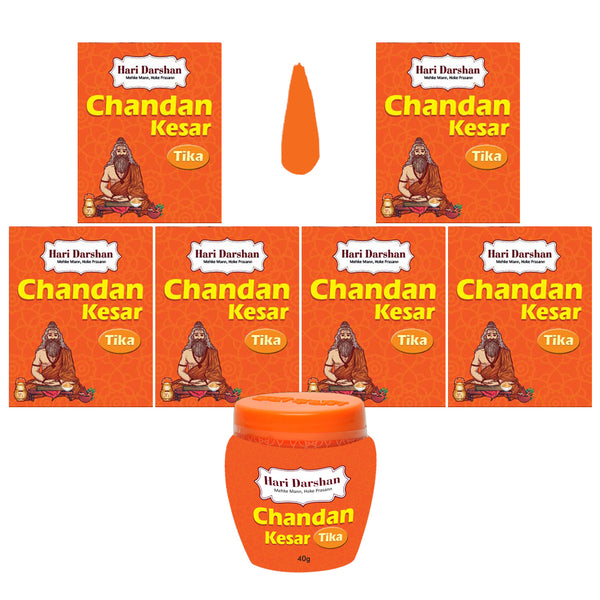 Chandan Kesar Tika - Made with Pure Mysore sandalwood Paste + Saffron with Powerful Mantras - 40g