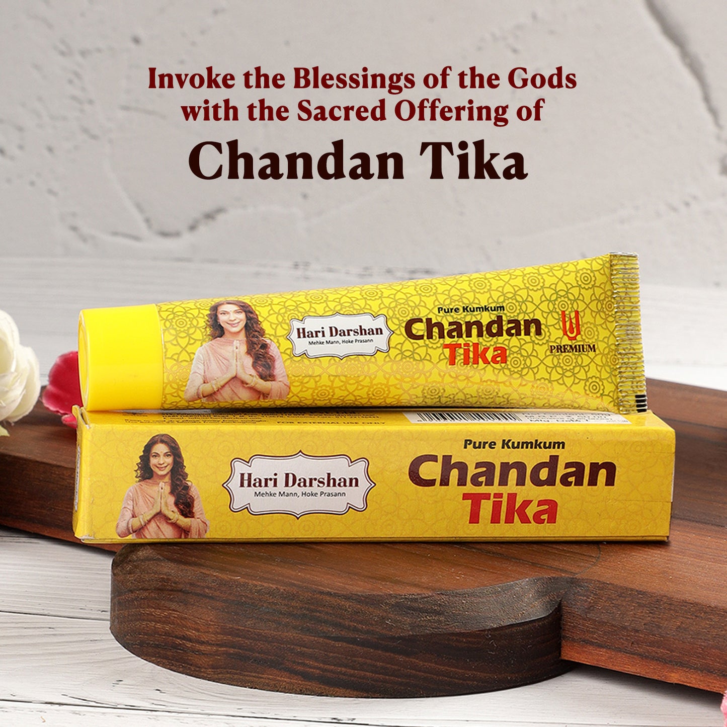 Pure Chandan Premium Tika - 50g Tube Packing - Made with Pure Sandalwood Powder, Saffron and other Natural herbs