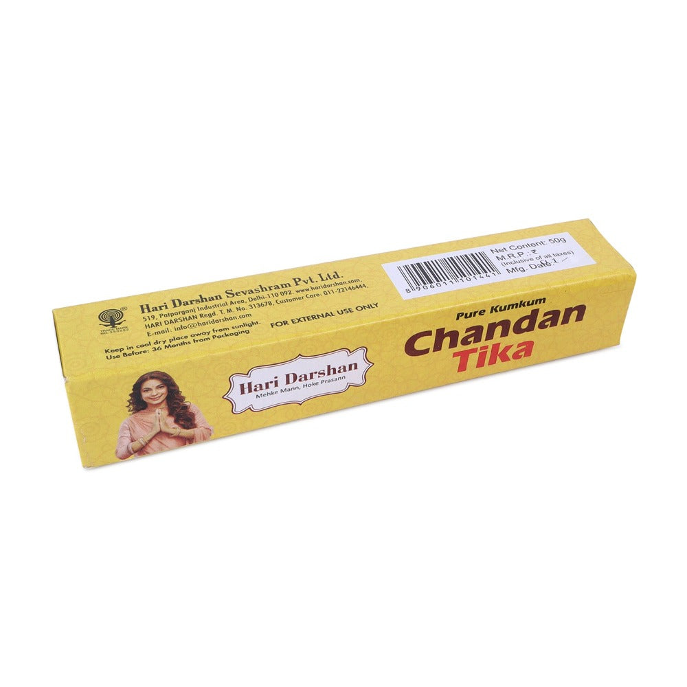 Pure Chandan Premium Tika - 50g Tube Packing - Made with Pure Sandalwood Powder, Saffron and other Natural herbs