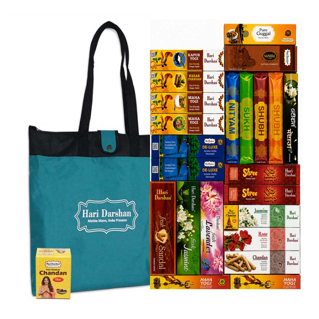 Multi-Fragrance Incense Sticks Pack with Free Bag
