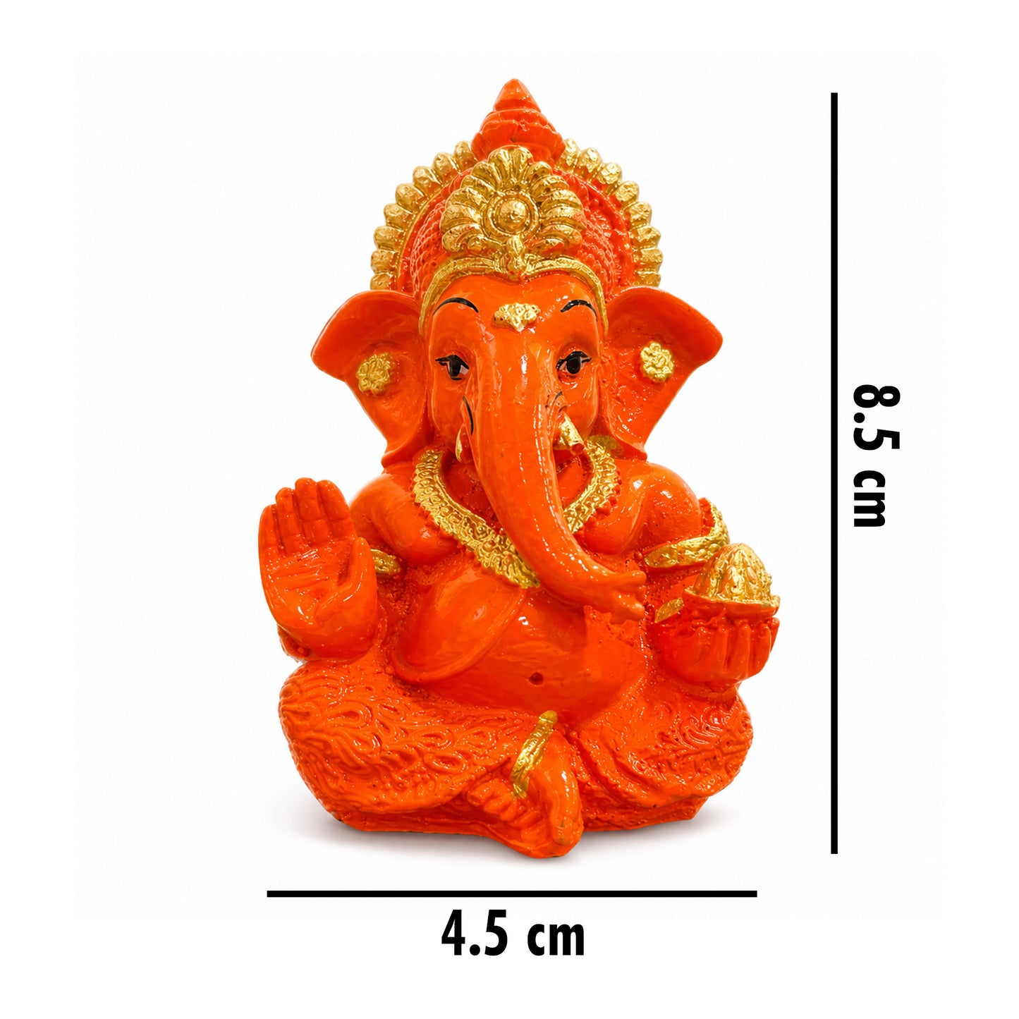 Mini Ganesh Statue | Lord Ganesha Murti for Home, Mandir & Pooja - Saffron