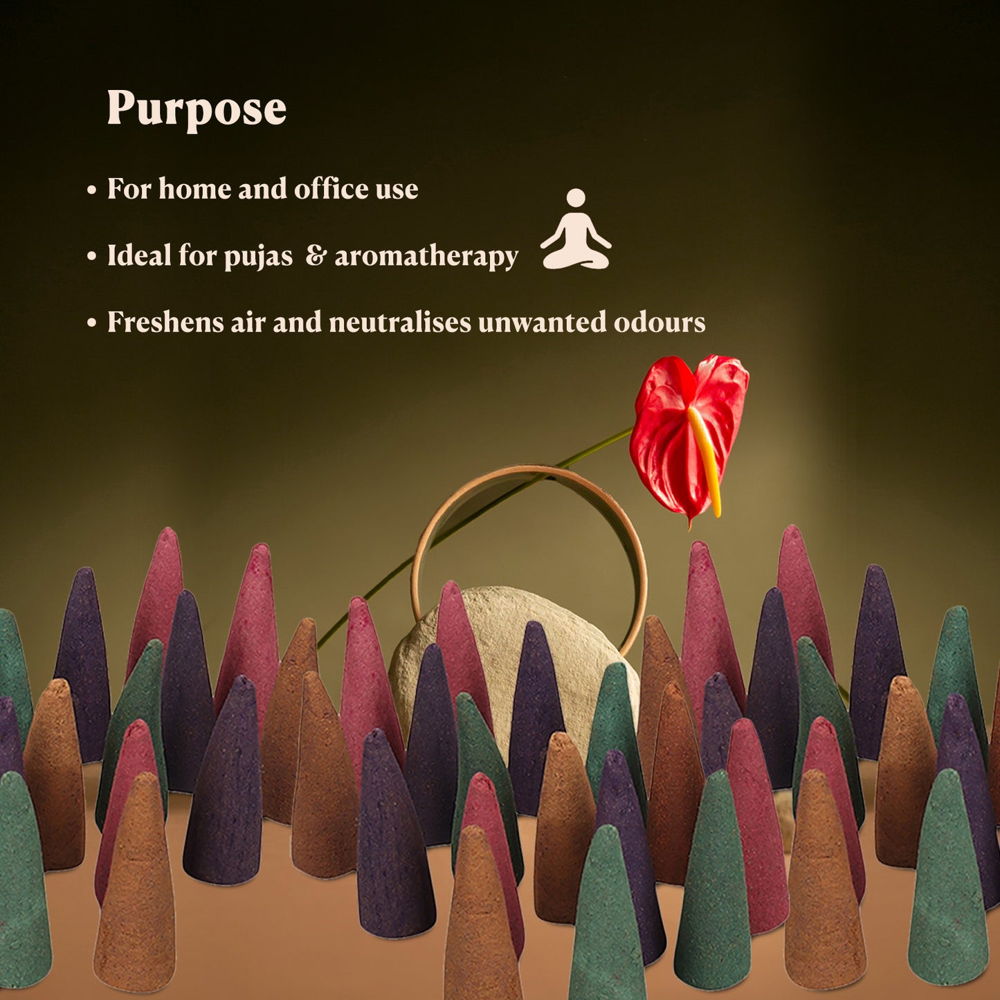 Mix Dhoop Cones - Rose, Mogra, Lavender & Sandal - 120 Cones in Each Jar