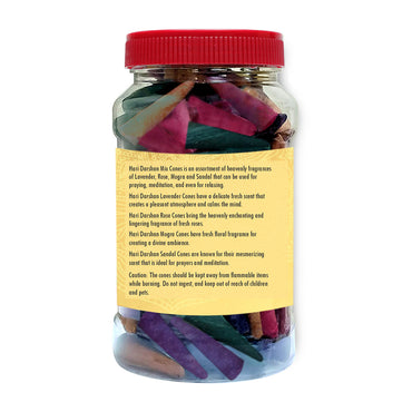Mix Dhoop Cones - Rose, Mogra, Lavender & Sandal - 200gm Jar
