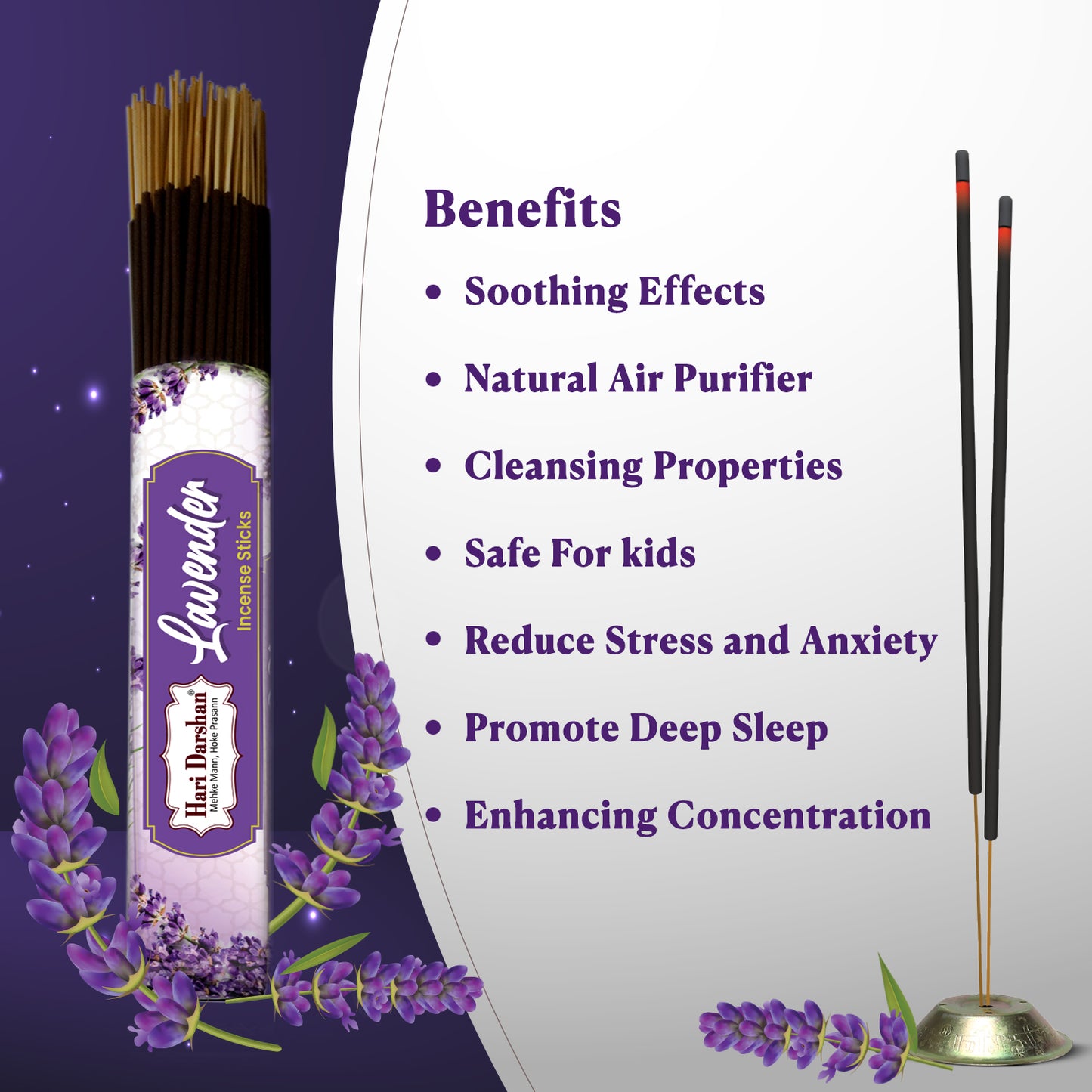 LAVENDER - Perfumed Muttha Incense Stick - 225g