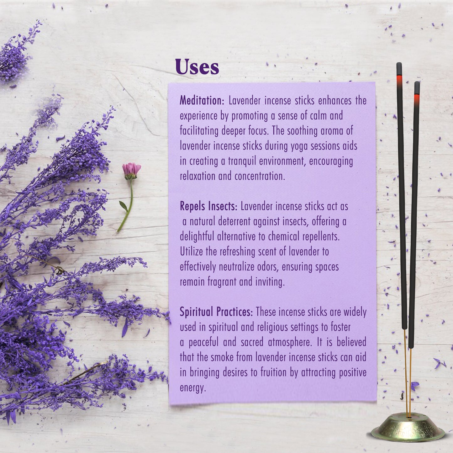 LAVENDER - Perfumed Muttha Incense Stick - 225g