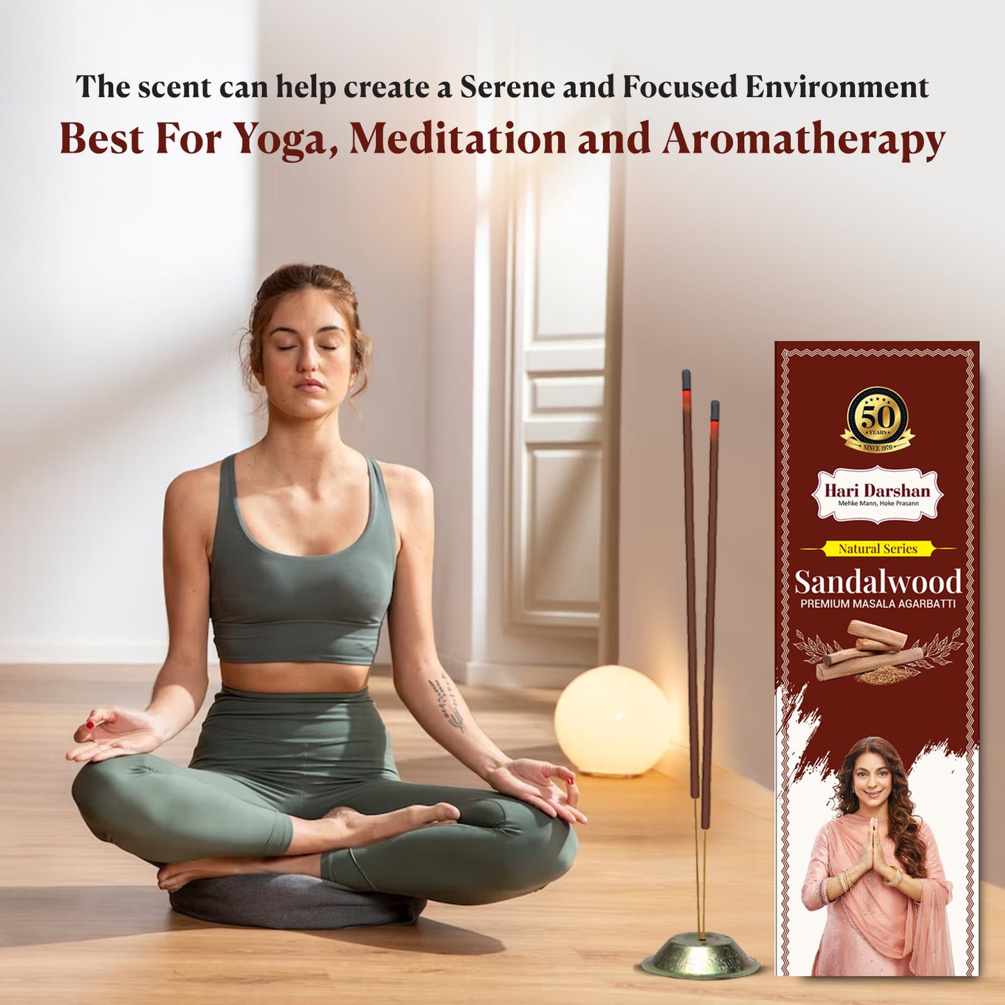 SANDALWOOD - Premium Masala Agarbatti - Hand Rolled Natural Series Incense sticks - 39 Sticks in Each Box