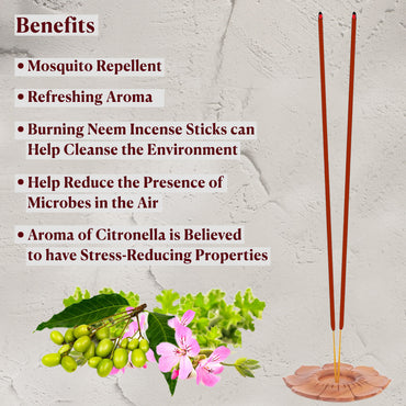 Neem and Citronella Mosquito Repellent Incense Sticks with Sleep well & Sweet dreams - 12st in each packet, Pack of 12
