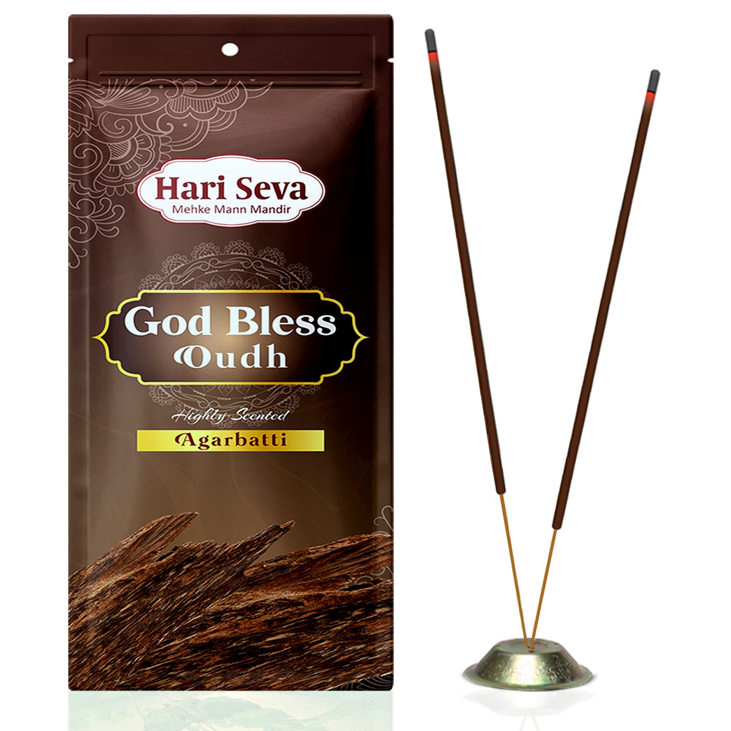 Combo of Hari Seva Highly Scented Agarbatti - Kacha Bela, Oudh, Patchouli, Tulsi - Pack of 4