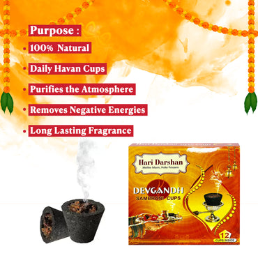 DEVGANDH - Sambrani Havan Cups for Pooja, Peace and Positivity - 12 Cups in Each Box