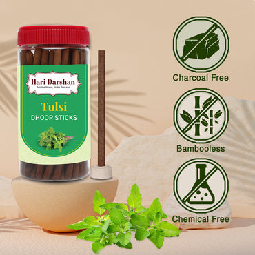 TULSI - Bamboo Less Dhoop Sticks - Premium Fragrance - 125g Jar