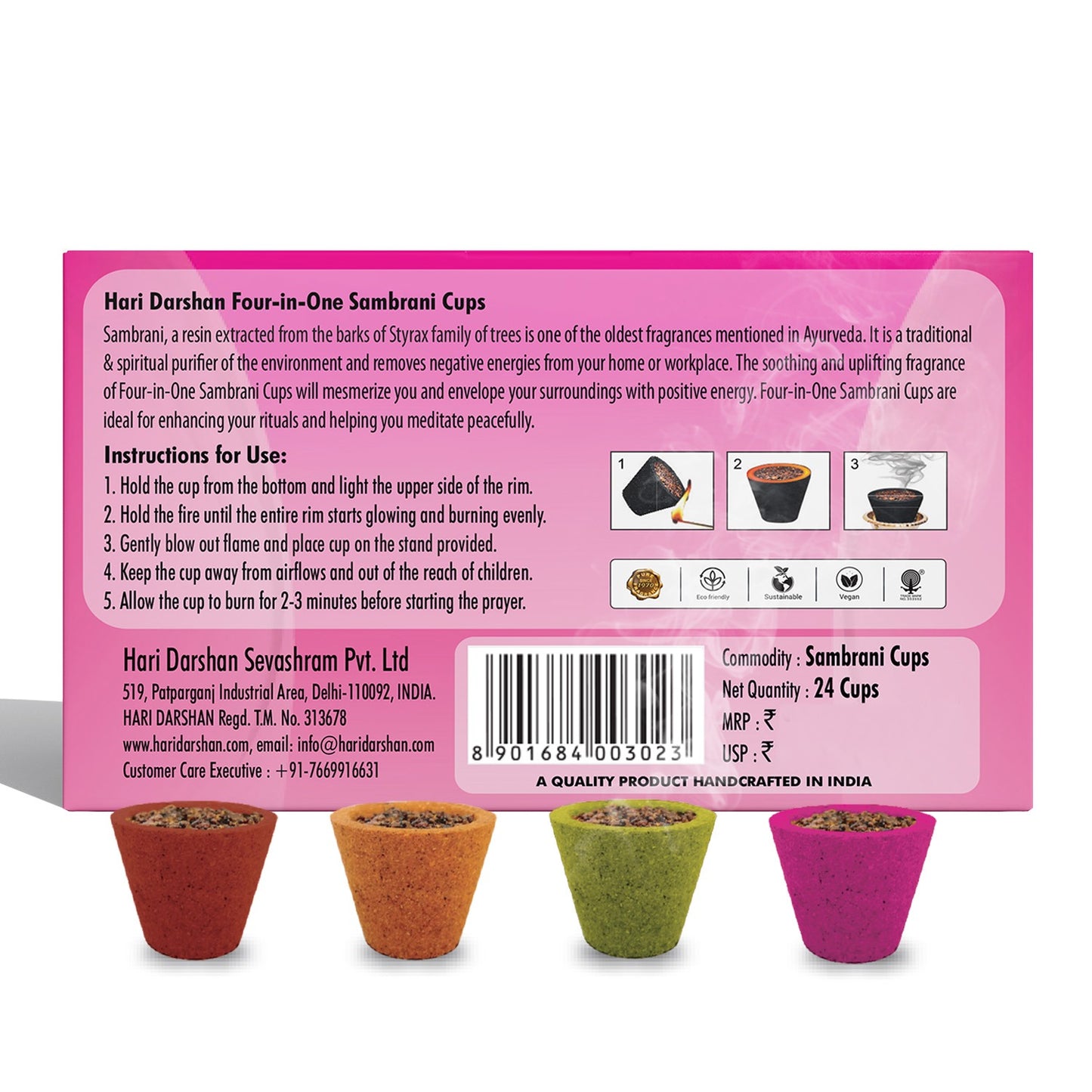 4 in 1 Sambrani Cups - Pack of 24
