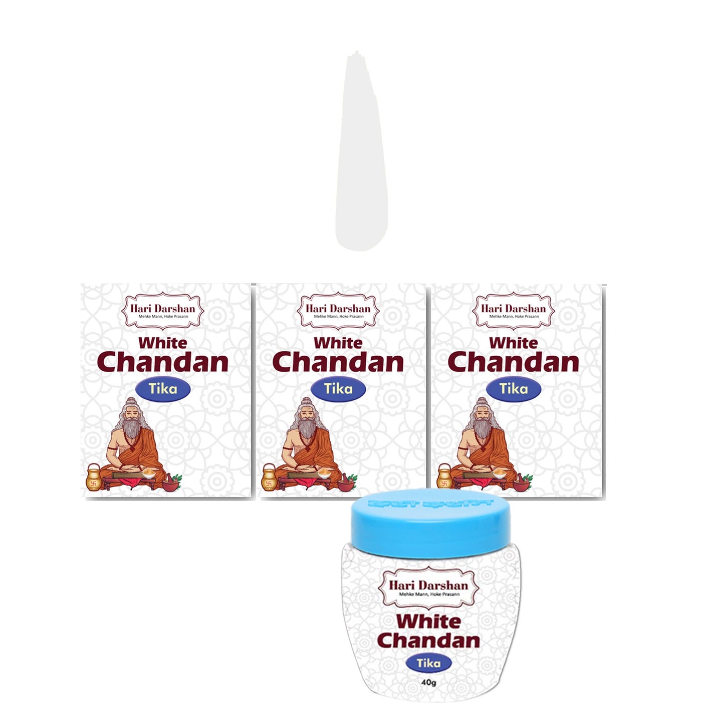 Safed Chandan Tika - Made with Pure white Sandalwood Powder, Saffron and other Natural herbs - 40g