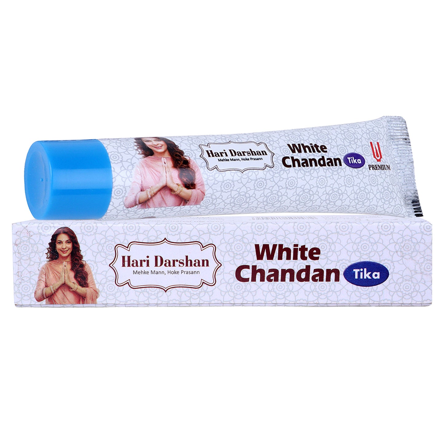 White Chandan Tika - 50g Tube - Made with Pure White Sandalwood Powder