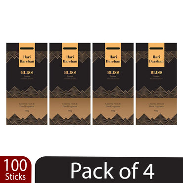 Premium Bliss Agarbatti, Cheerful & Floral Fragrance Incense sticks - 100 St in Each Pack