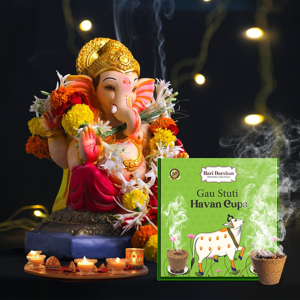 GAU STUTI - Sambrani Havan Cups for Pooja, Peace and Positivity - 12 Cups in Each Box