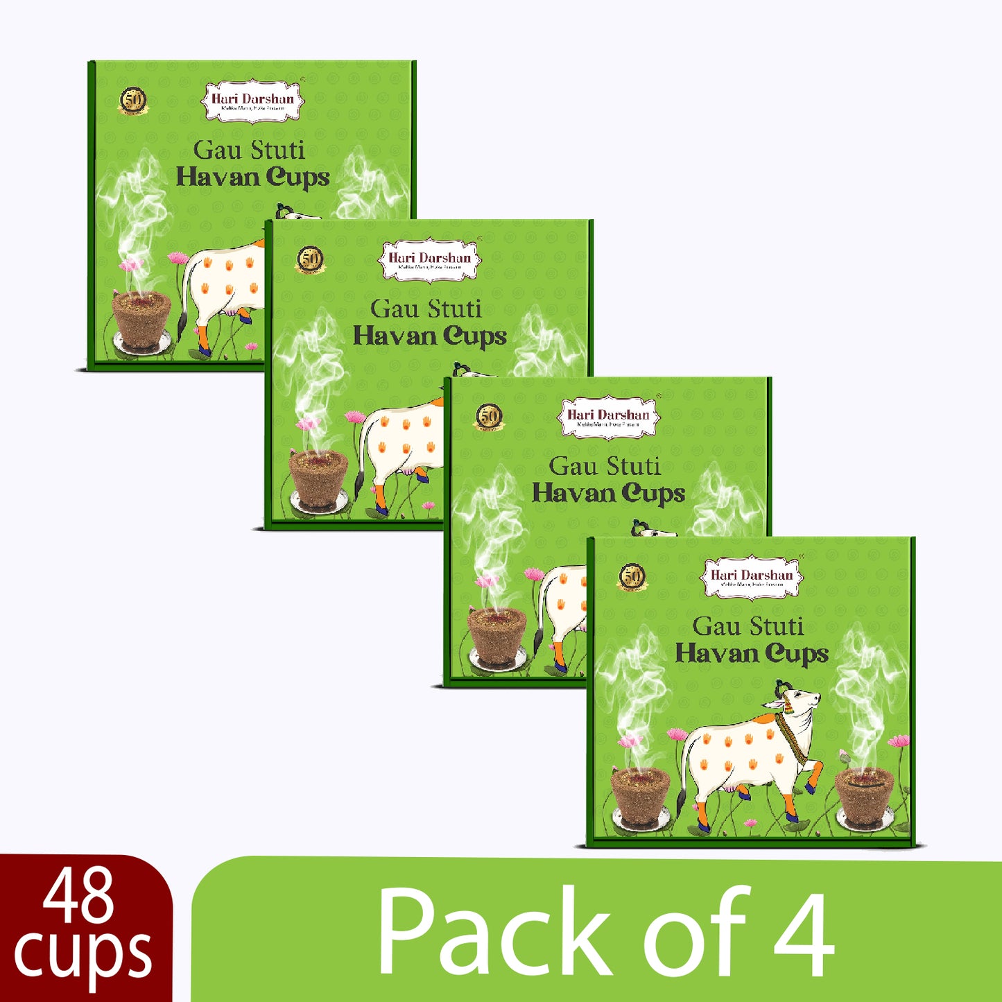 GAU STUTI - Sambrani Havan Cups for Pooja, Peace and Positivity - 12 Cups in Each Box