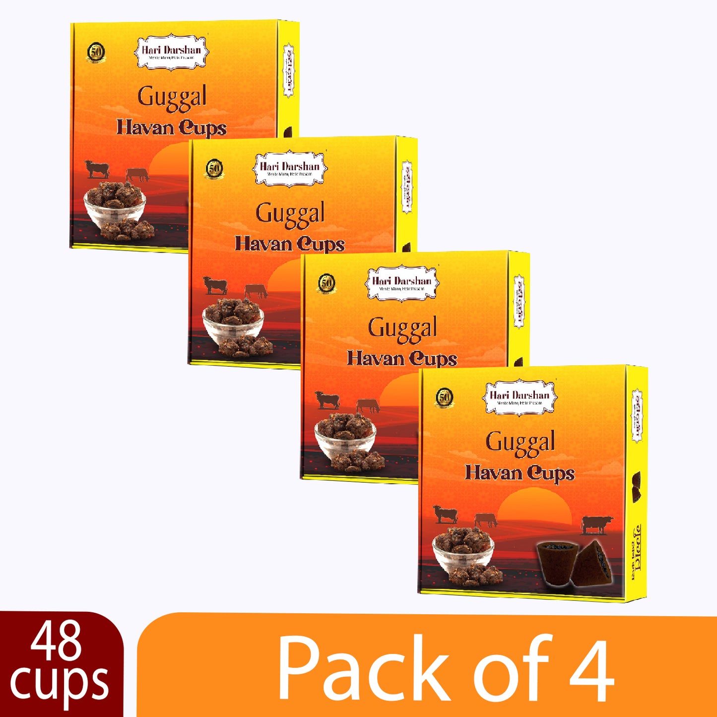 GUGGAL - Sambrani Havan Cups for Pooja, Peace and Positivity - 12 Cups in Each Box