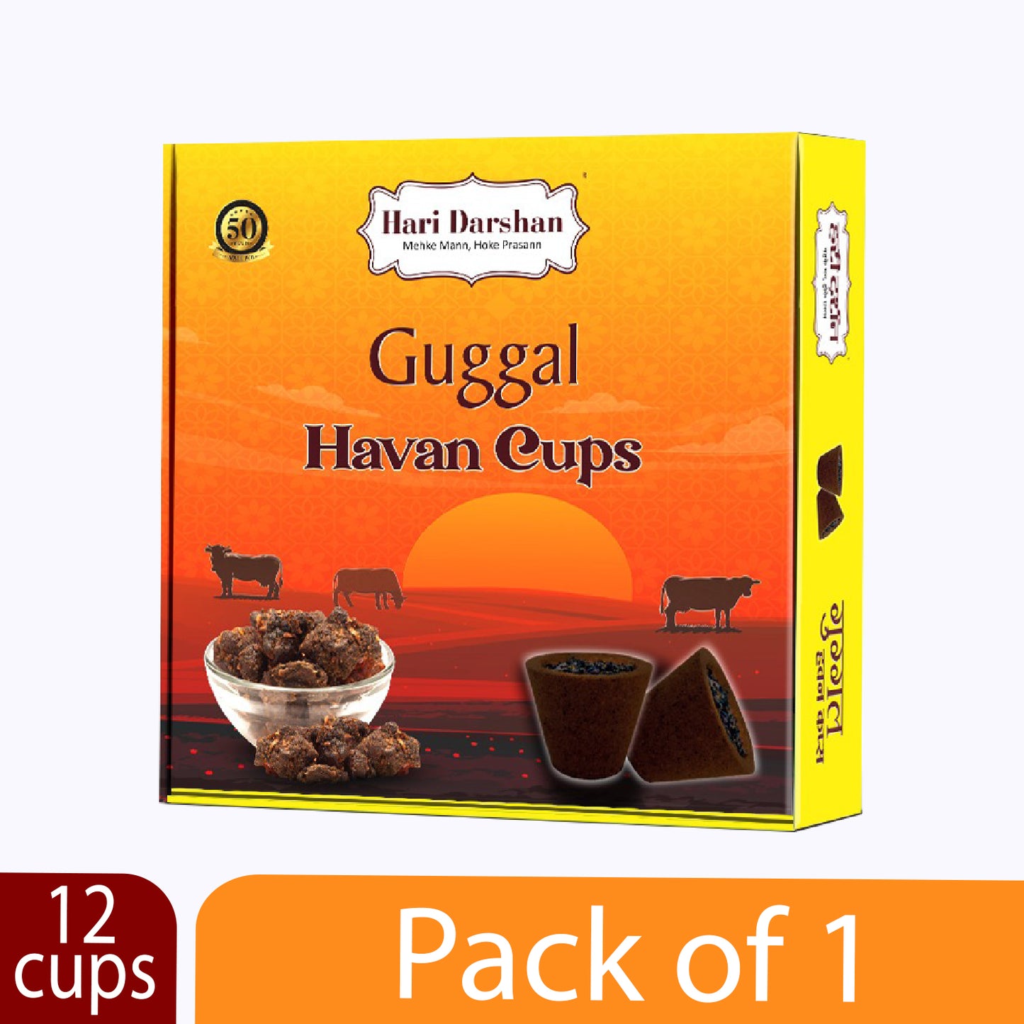 GUGGAL - Sambrani Havan Cups for Pooja, Peace and Positivity - 12 Cups in Each Box