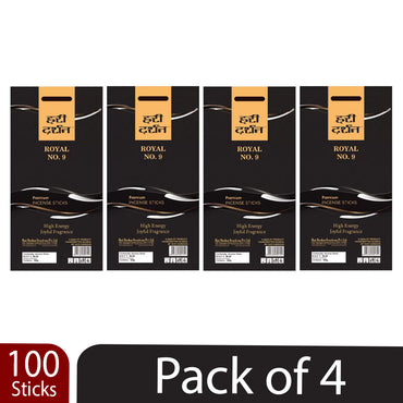 Premium Royal No. 9 Agarbatti, Cheerful & Floral Fragrance Incense sticks - 100 St in Each Pack