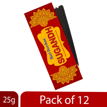 SUGANDH Agarbatti, Perfumed Rich Fragrant Traditional Incense sticks - 25g Each - Approx. 20 Sticks in Each Pack