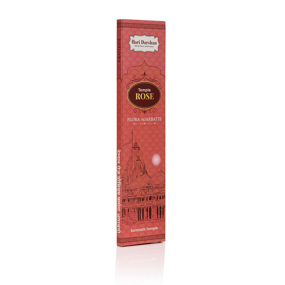Temple ROSE Premium Flora Agarbatti - 12 Sticks in Each Pack