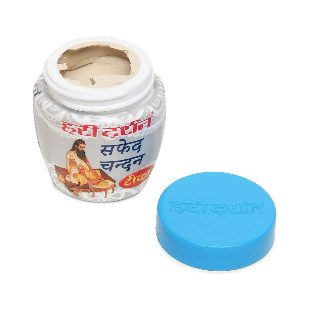 Safed Chandan Tika - Made with Pure white Sandalwood Powder, Saffron and other Natural herbs - 40g
