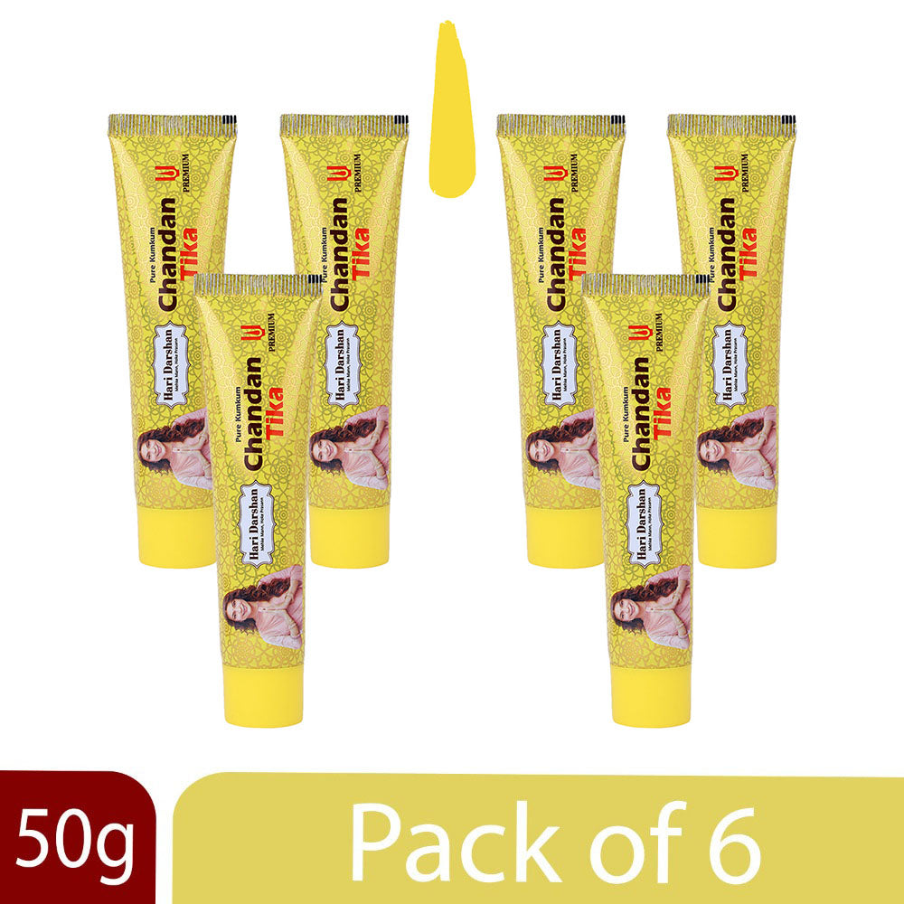 Pure Chandan Premium Tika - 50g Tube Packing - Made with Pure Sandalwood Powder, Saffron and other Natural herbs