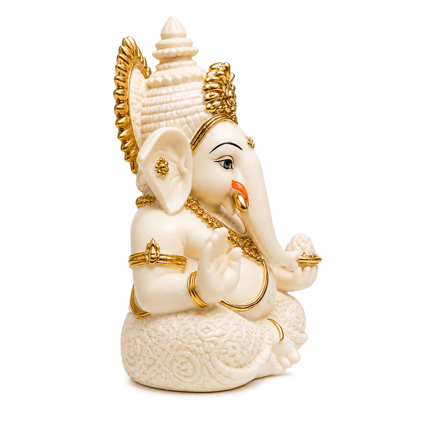 Mini Ganesh Statue | Lord Ganesha Murti for Home, Mandir & Pooja - White