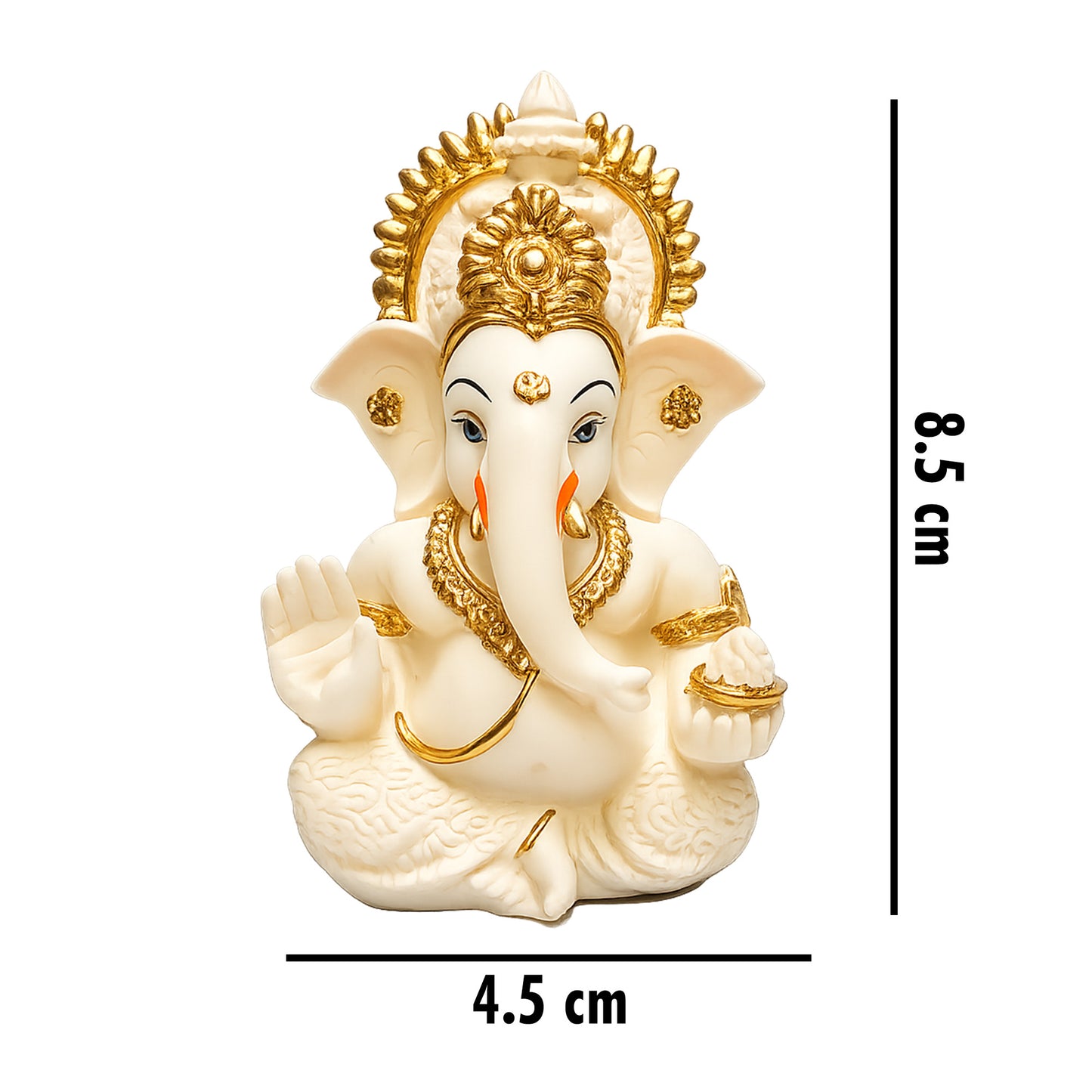 Mini Ganesh Statue | Lord Ganesha Murti for Home, Mandir & Pooja - White
