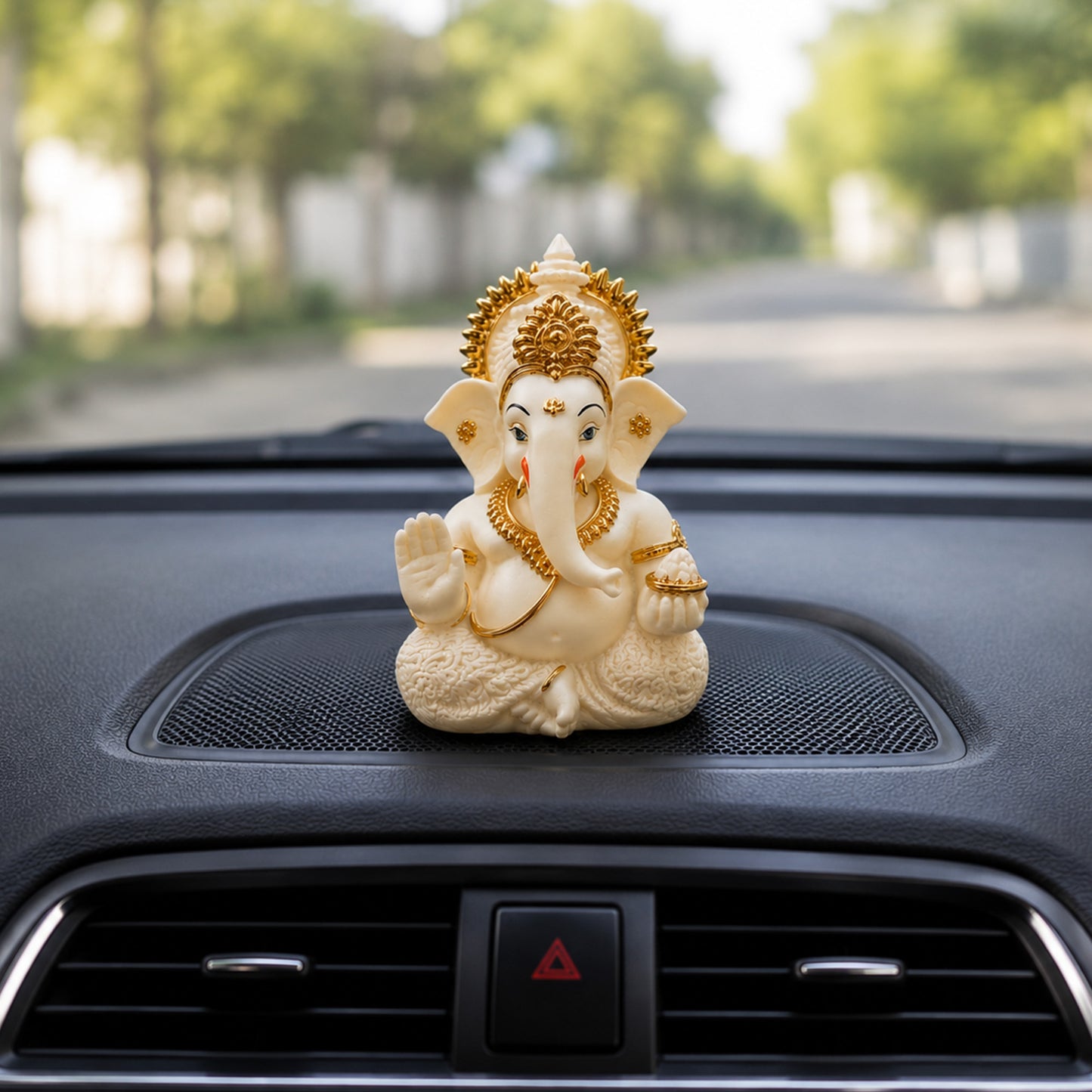 Mini Ganesh Statue | Lord Ganesha Murti for Home, Mandir & Pooja - White