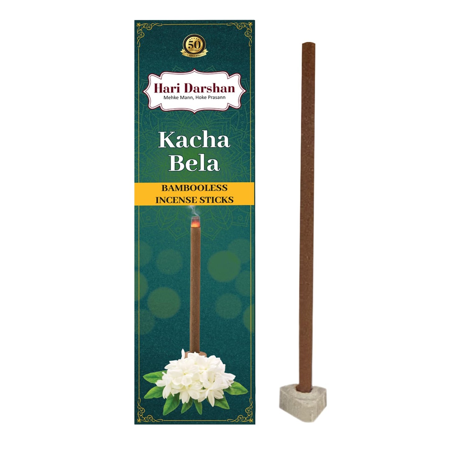 Combo of Bamboo Less Incense Sticks - Oudh Rose, Shyam Tulsi, Kacha Bela, Kesar Chandan – Pack of 4, 30 Sticks in Each Pack with Holder