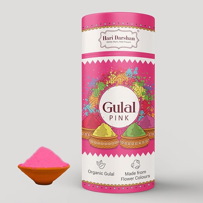 Organic Gulal Combo - Red, Green, Yellow, Pink - Pack of 4 - 100g Each