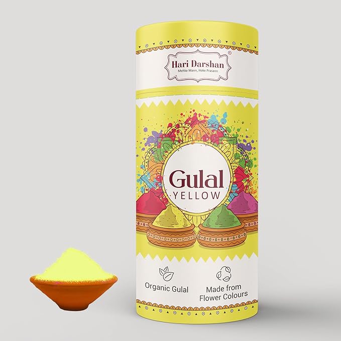 Organic Gulal Combo - Red, Green, Yellow, Pink - Pack of 4 - 100g Each