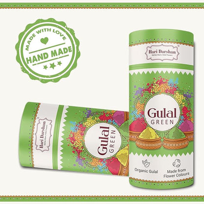 Organic Gulal Combo - Green, Yellow, Pink - Pack of 3 - 100g Each