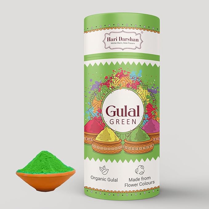 Organic Gulal Combo - Red, Green, Yellow, Pink - Pack of 4 - 100g Each