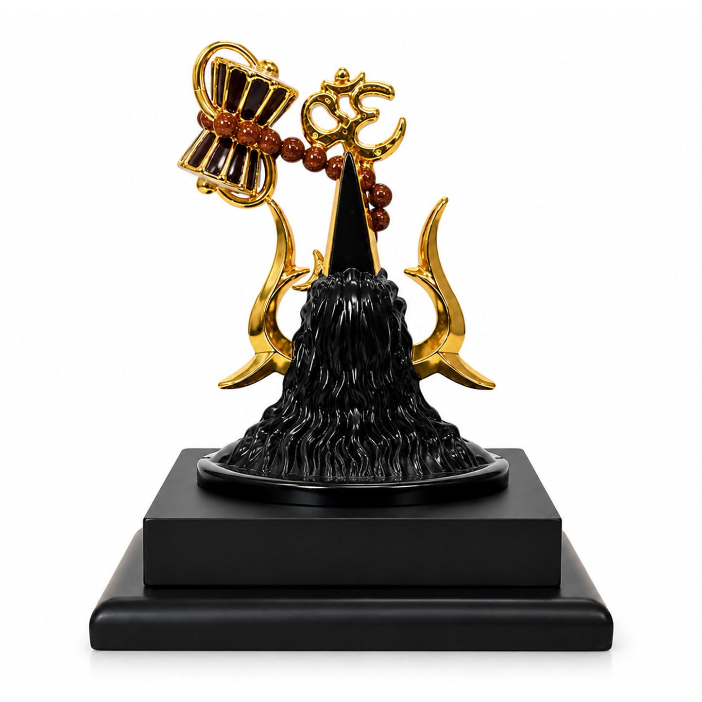 Adiyogi Shiva Statue with Golden Trishul, Damru & Om Symbol