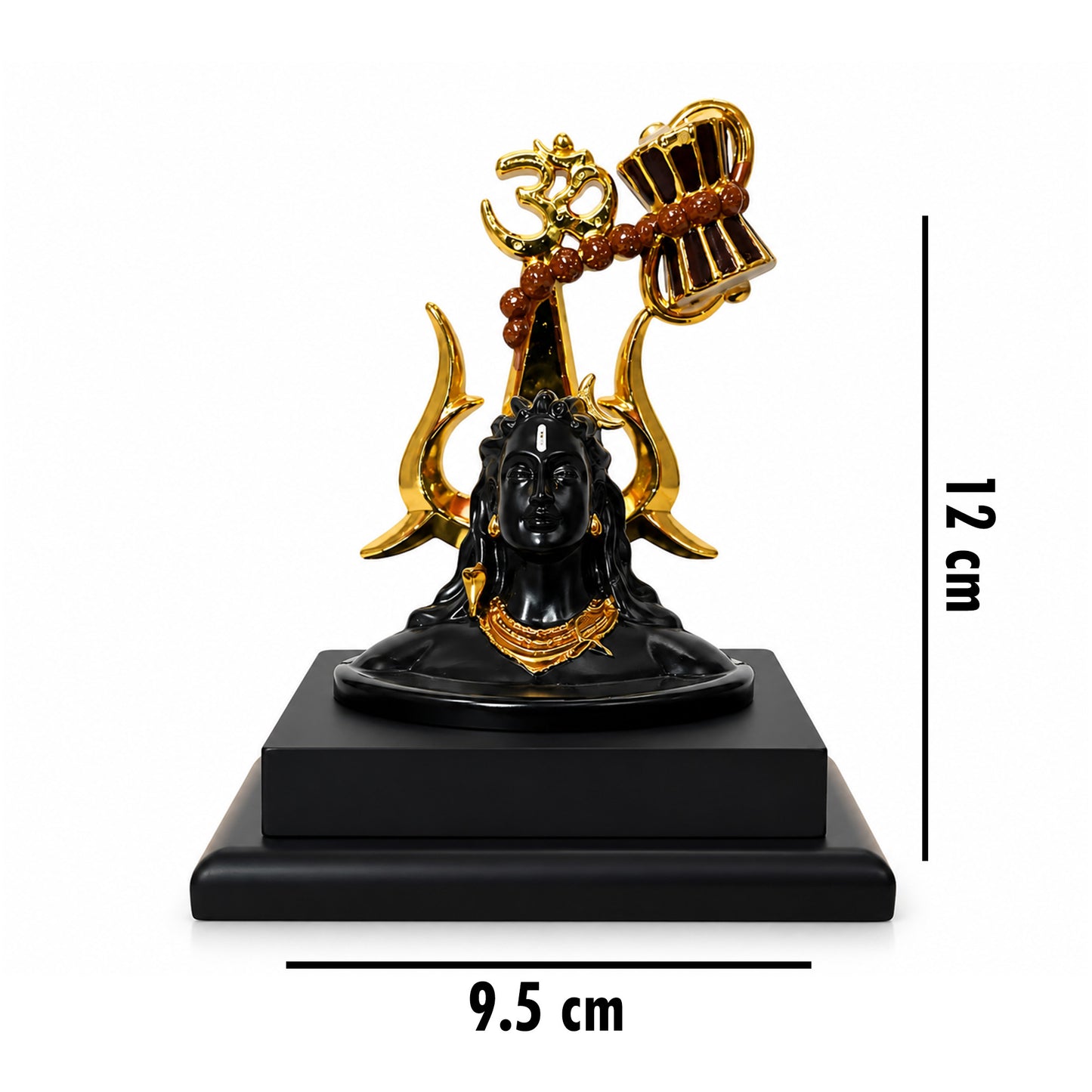 Adiyogi Shiva Statue with Golden Trishul, Damru & Om Symbol