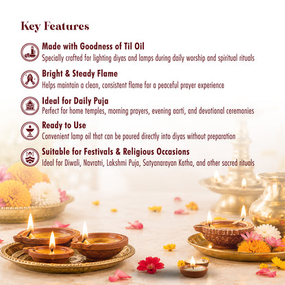 Anupam Puja Diya Oil - With the Goodness of Til Oil - Promotes Purity and Spirituality