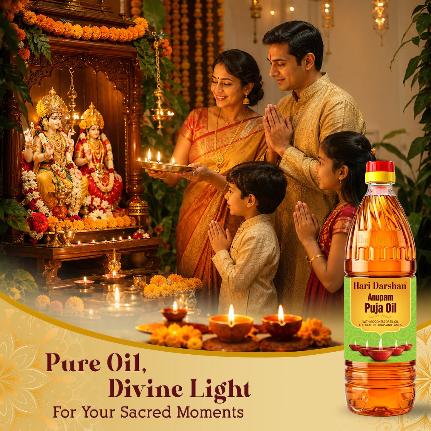 Anupam Puja Diya Oil - With the Goodness of Til Oil - Promotes Purity and Spirituality
