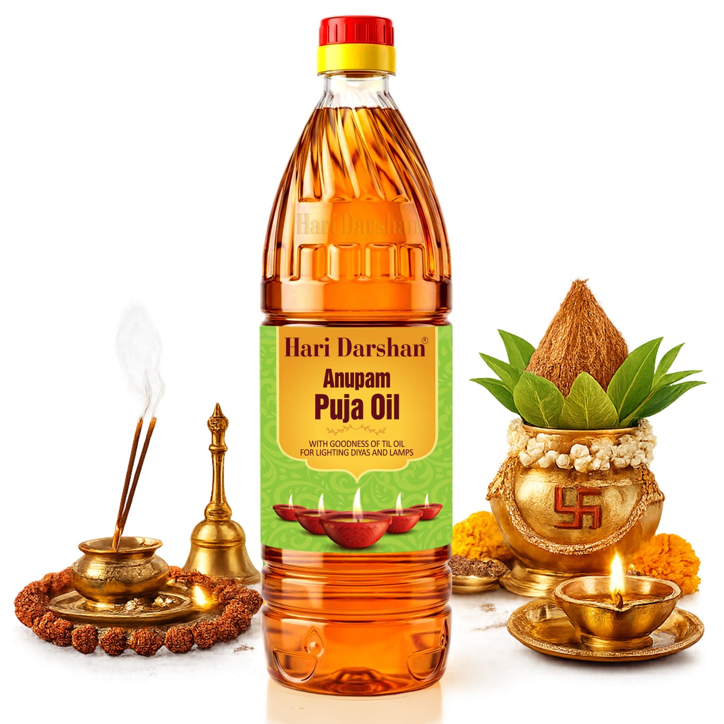 Anupam Puja Diya Oil - With the Goodness of Til Oil - Promotes Purity and Spirituality