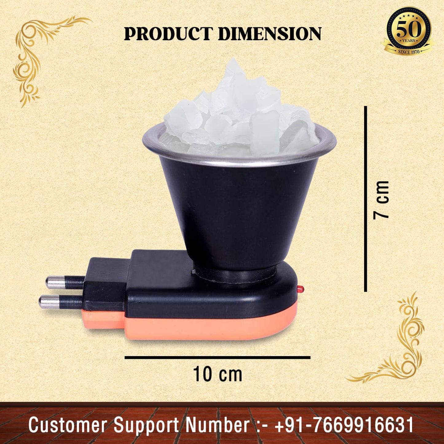 Aroma Burner - Camphor | Kapoor | Kapur Vaporizer for Pooja Room/Home Freshener with 50g Bhimseni Camphor