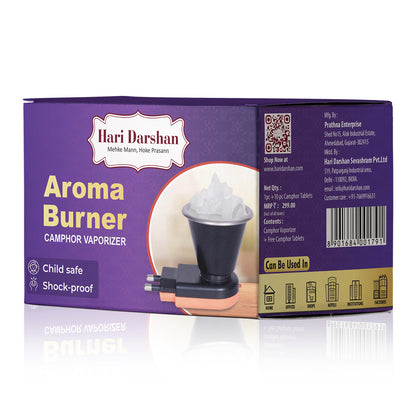 Aroma Burner - Camphor | Kapoor | Kapur Vaporizer for Pooja Room/Home Freshener with 50g Bhimseni Camphor