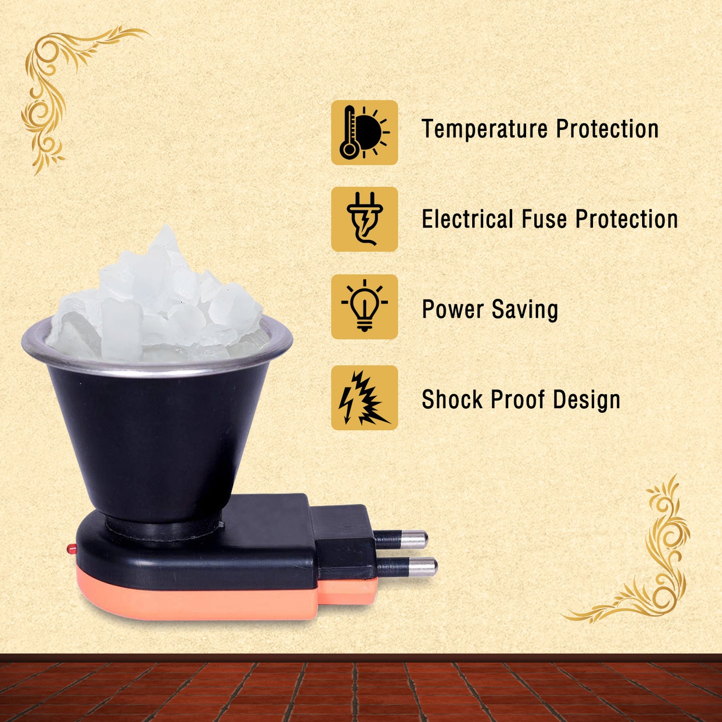 Aroma Burner - Camphor | Kapoor | Kapur Vaporizer for Pooja Room/Home Freshener with 50g Bhimseni Camphor