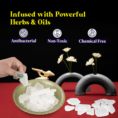 Pure Bhimseni Camphor - Pure Kapur Crystals - For Pooja, Meditation, Havan or Room Freshener - Jar - 150g